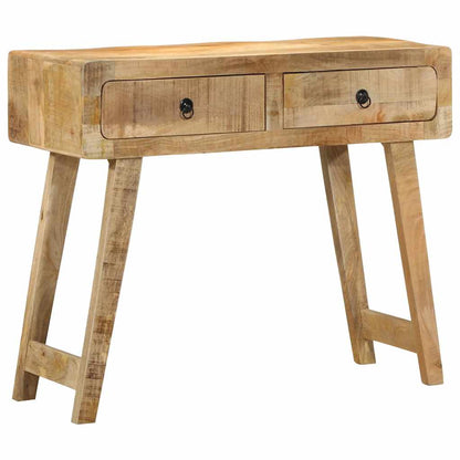 Tavolo Consolle 90x32x75 cm in Legno Massello di Mango Grezzo