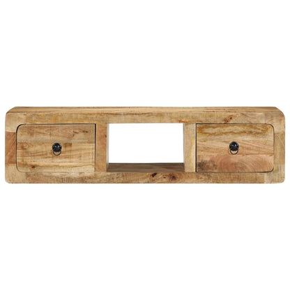 Mobile TV a Parete 100x32x25 cm Legno Grezzo Massello di Mango | homemem39