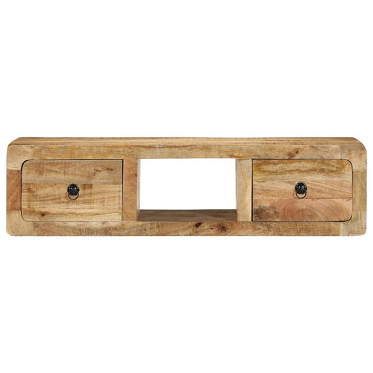 Mobile TV a Parete 100x32x25 cm Legno Grezzo Massello di Mango | homemem39
