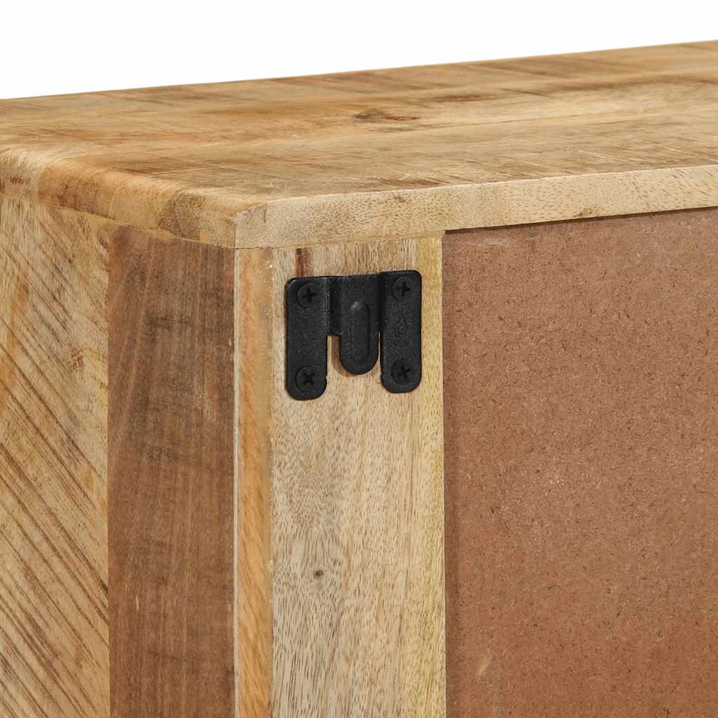 Mobile TV a Parete 100x32x25 cm Legno Grezzo Massello di Mango | homemem39