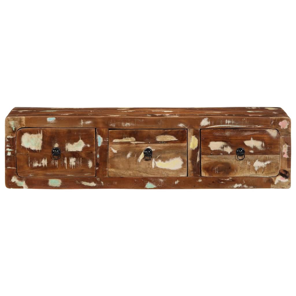 Mobile TV a Parete 100x32x25 cm in Legno Massello di Recupero - homemem39