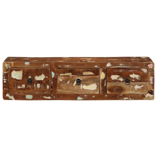 Mobile TV a Parete 100x32x25 cm in Legno Massello di Recupero - homemem39
