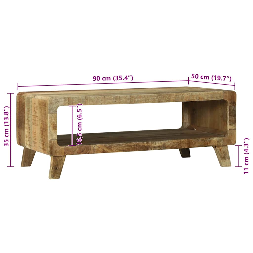Tavolino da salotto 90 x 50 x 35 cm Legno di mango massello | homemem39