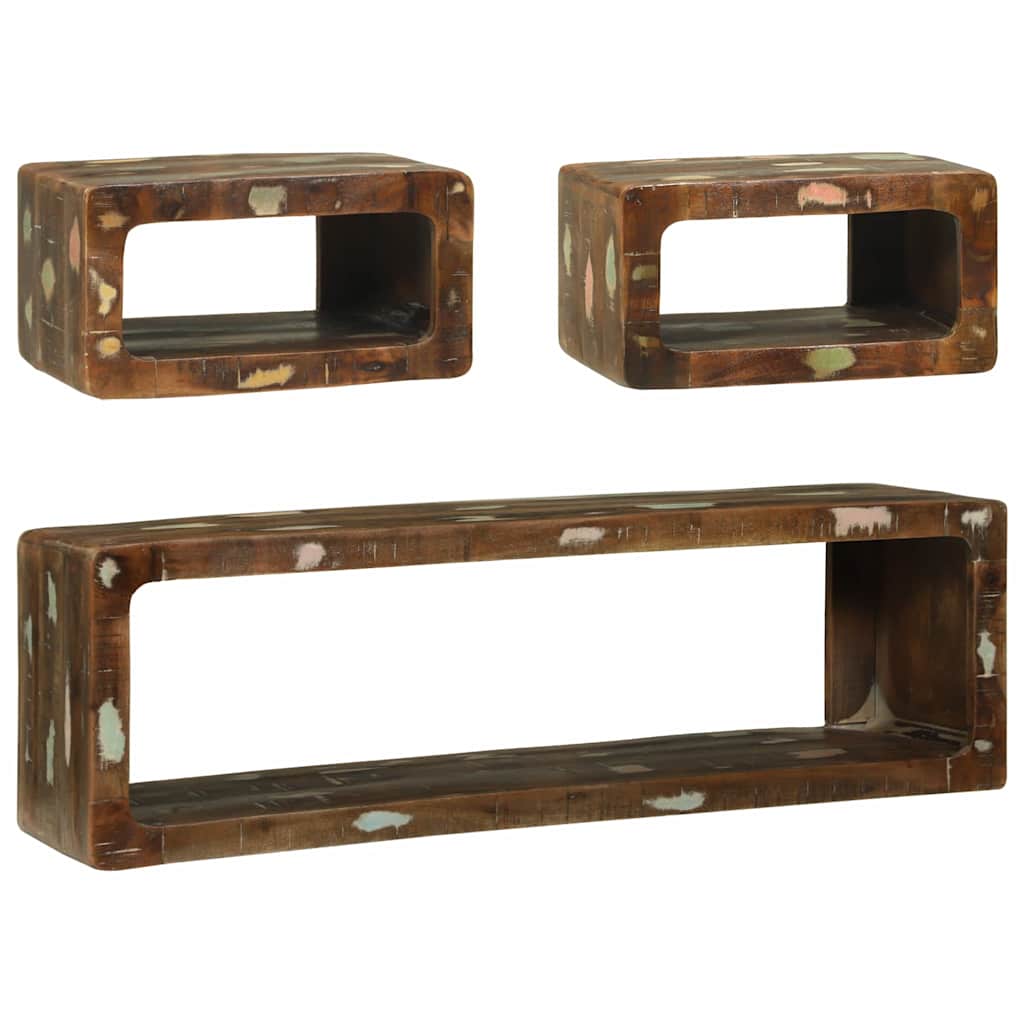 Set mobile TV 3 pcs Multicolore Legno massello di recupero