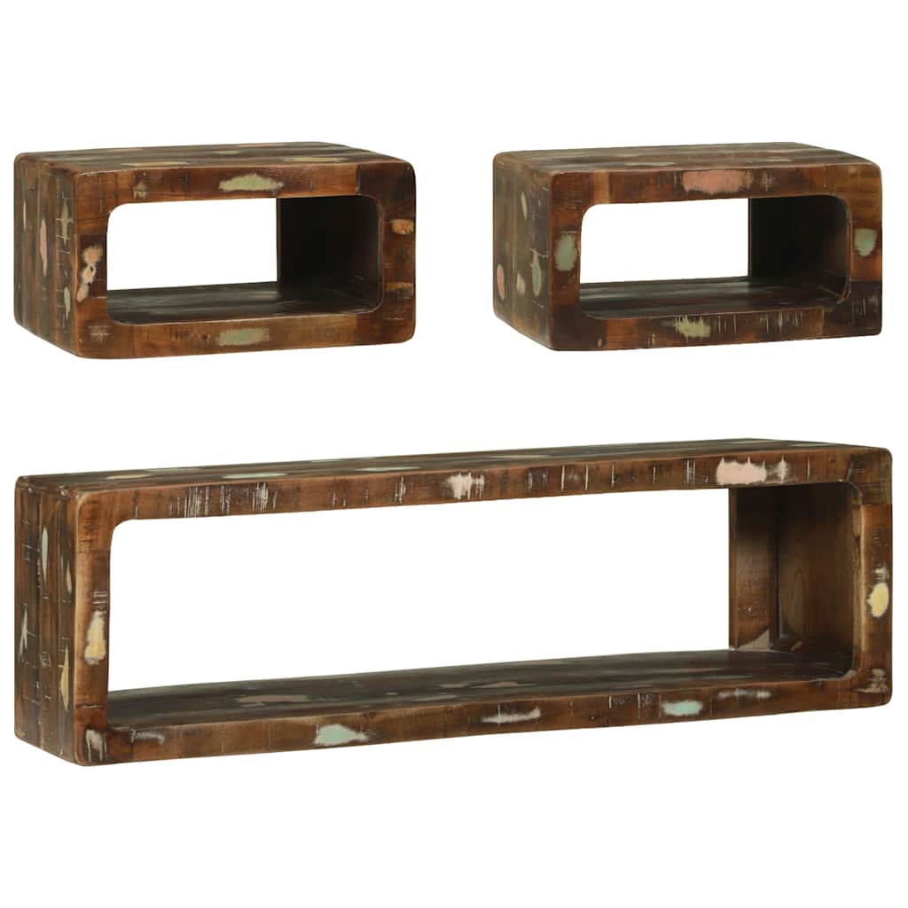 Set mobile TV 3 pcs Multicolore Legno massello di recupero