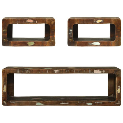 Set mobile TV 3 pcs Multicolore Legno massello di recupero