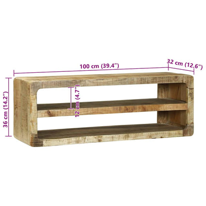Mobile TV Marrone 100 x 32 x 36 cm Legno massello di mango
