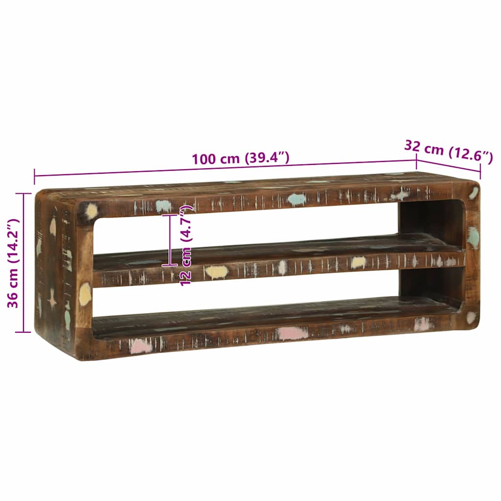 Mobile TV 100 x 32 x 36 cm Legno massello di recupero