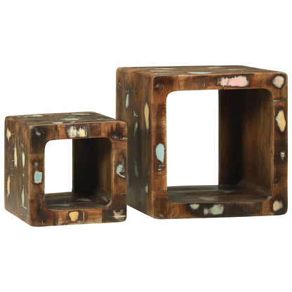 Unità TV 2 pcs Multicolore Legno Recuperato Massello