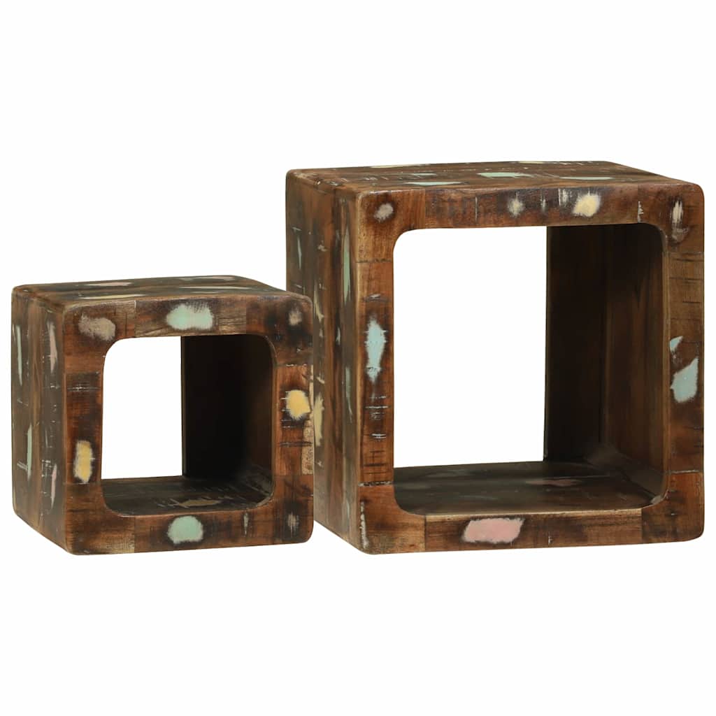 Unità TV 2 pcs Multicolore Legno Recuperato Massello