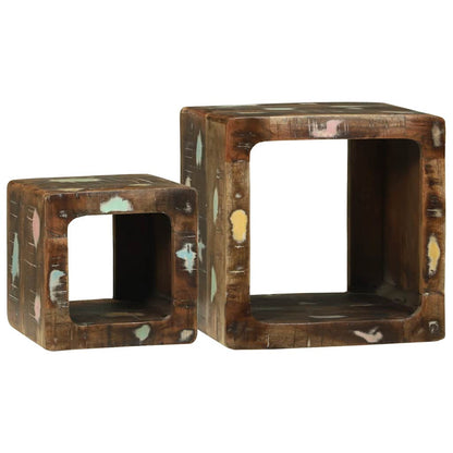 Unità TV 2 pcs Multicolore Legno Recuperato Massello