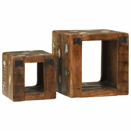 Unità TV 2 pcs Multicolore Legno Recuperato Massello