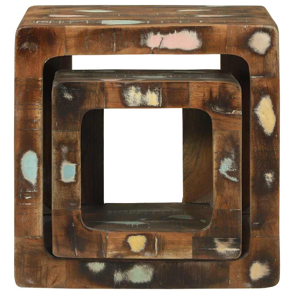 Unità TV 2 pcs Multicolore Legno Recuperato Massello