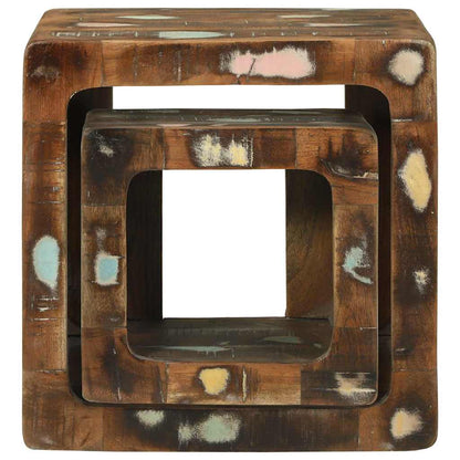 Unità TV 2 pcs Multicolore Legno Recuperato Massello