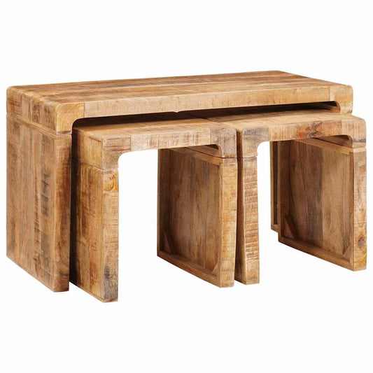 Tavolo Nesting 3 pz Marrone 82 x 40 x 46 cm