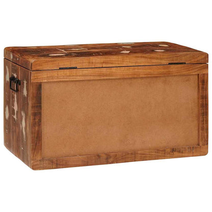 Scatola di Stoccaggio con porta Marrone Legno di mango massello