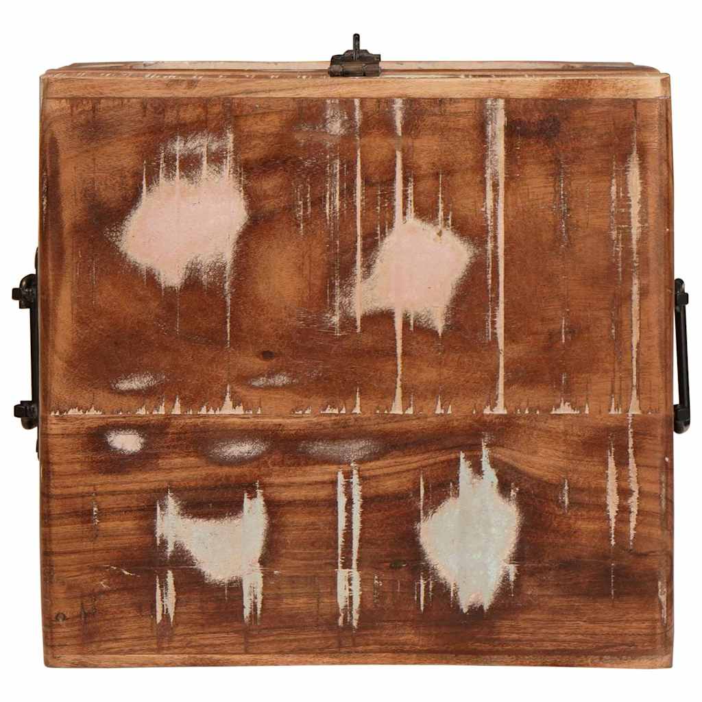 Scatola di Stoccaggio con porta Marrone Legno di mango massello