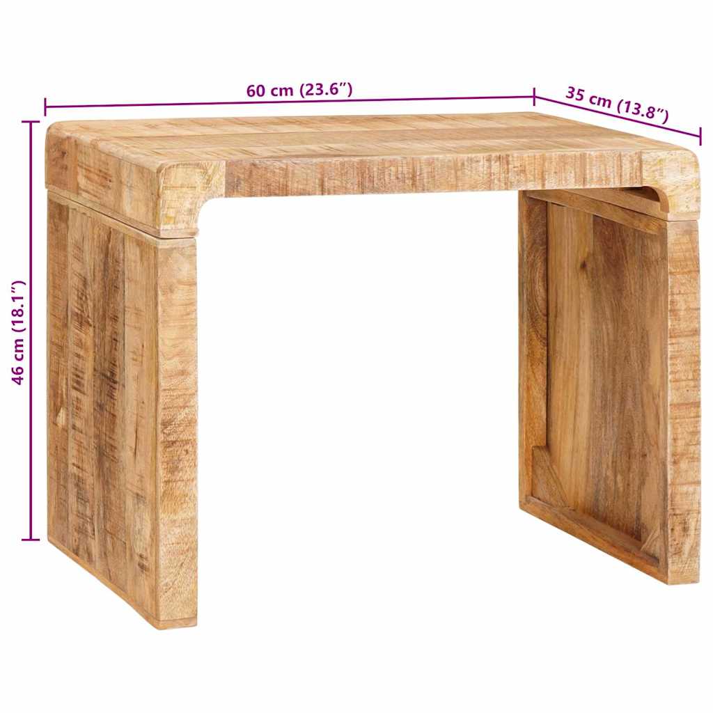 Tavolino Marrone 60 x 35 x 46 cm Legno di mango massello | homemem39