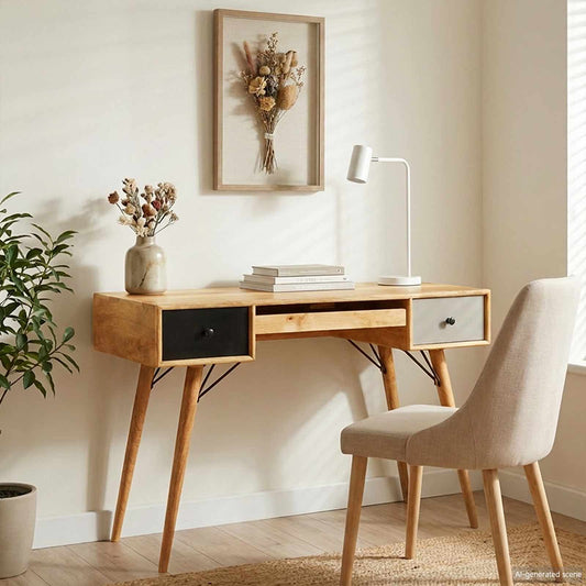 Scrivania Marrone 110 x 55 x 76 cm Legno di mango massello