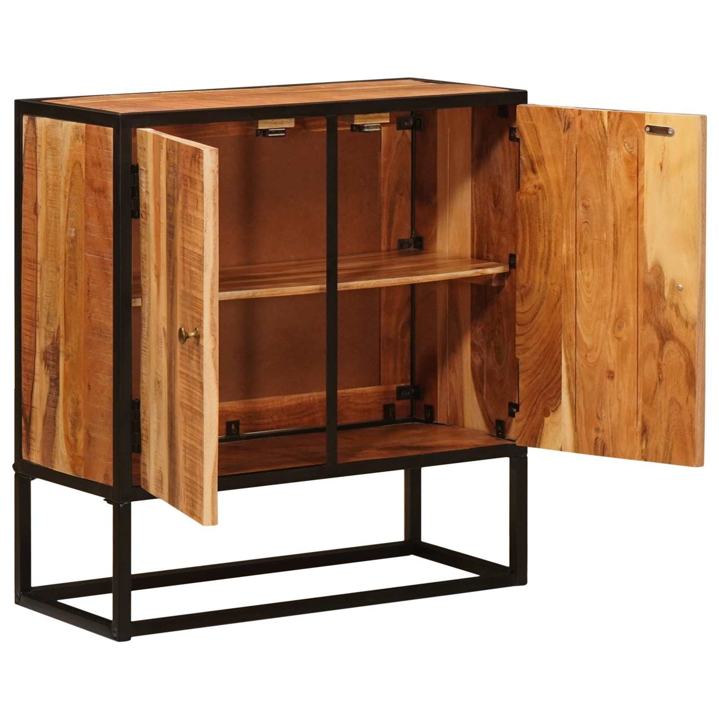 Credenza Beta Naturale 70 x 30 x 75 cm Legno di Acacia Massello