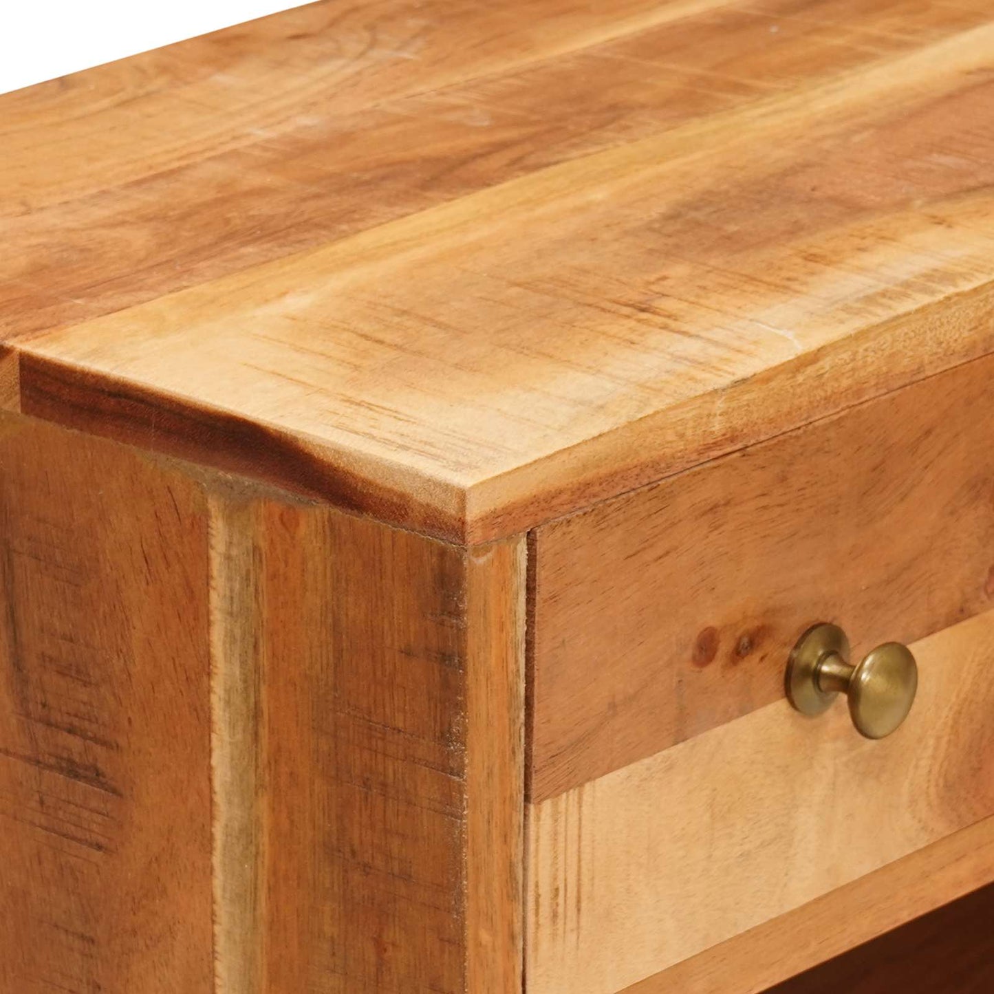 Mobile TV Naturale 110 x 30 x 44 cm Legno di Acacia Massello