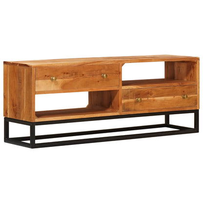 Mobile TV Naturale 110 x 30 x 44 cm Legno di Acacia Massello