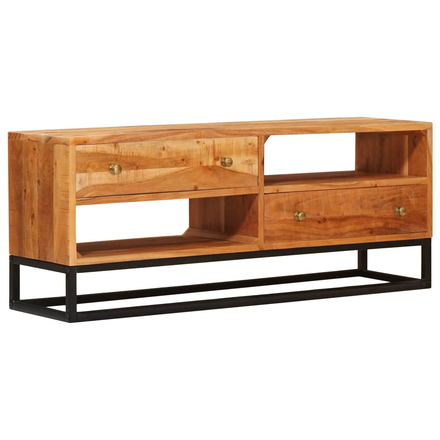 Mobile TV Naturale 110 x 30 x 44 cm Legno di Acacia Massello
