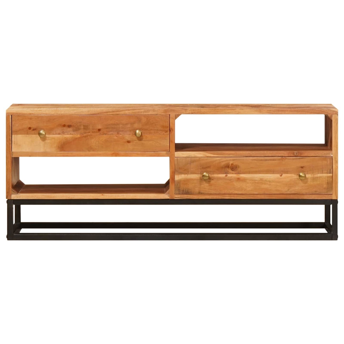 Mobile TV Naturale 110 x 30 x 44 cm Legno di Acacia Massello