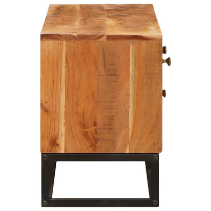 Mobile TV Naturale 110 x 30 x 44 cm Legno di Acacia Massello