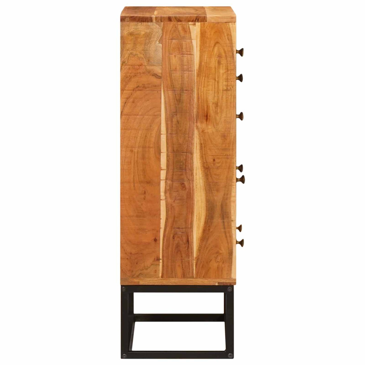 Cassettiera Naturale 55 x 30 x 90 cm Legno di Acacia Massello