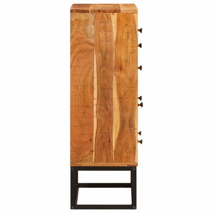Cassettiera Naturale 55 x 30 x 90 cm Legno di Acacia Massello