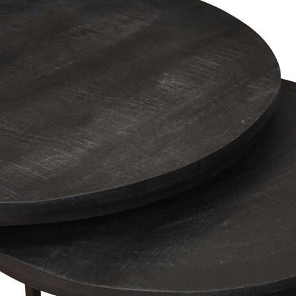 Tavoli da Caffè Nido 3 pcs Legno massello di mango e acciaio | homemem39