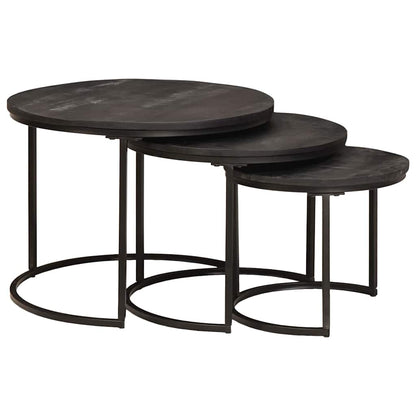 Tavoli da Caffè Nido 3 pcs Legno massello di mango e acciaio | homemem39