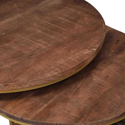 Tavoli da Caffè Nido 3 pcs Legno massello di mango e acciaio | homemem39