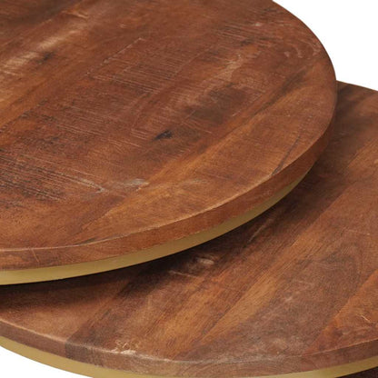 Tavoli da Caffè Nido 3 pcs Legno massello di mango e acciaio | homemem39
