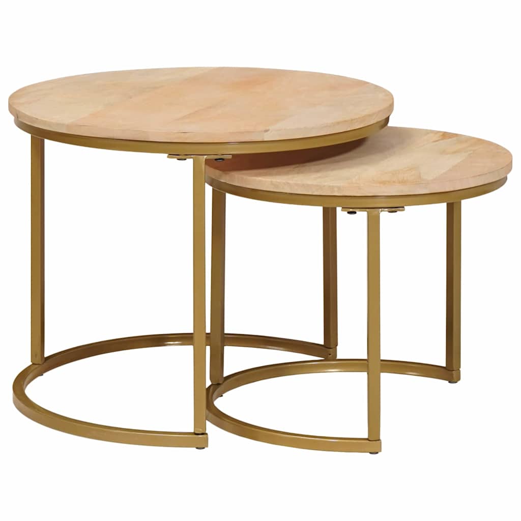 Tavoli da Caffè Nido 2 pcs Legno massello di mango e acciaio | homemem39