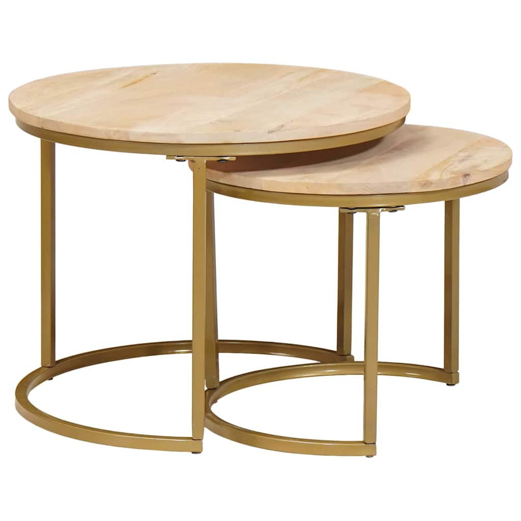 Tavoli da Caffè Nido 2 pcs Legno massello di mango e acciaio | homemem39