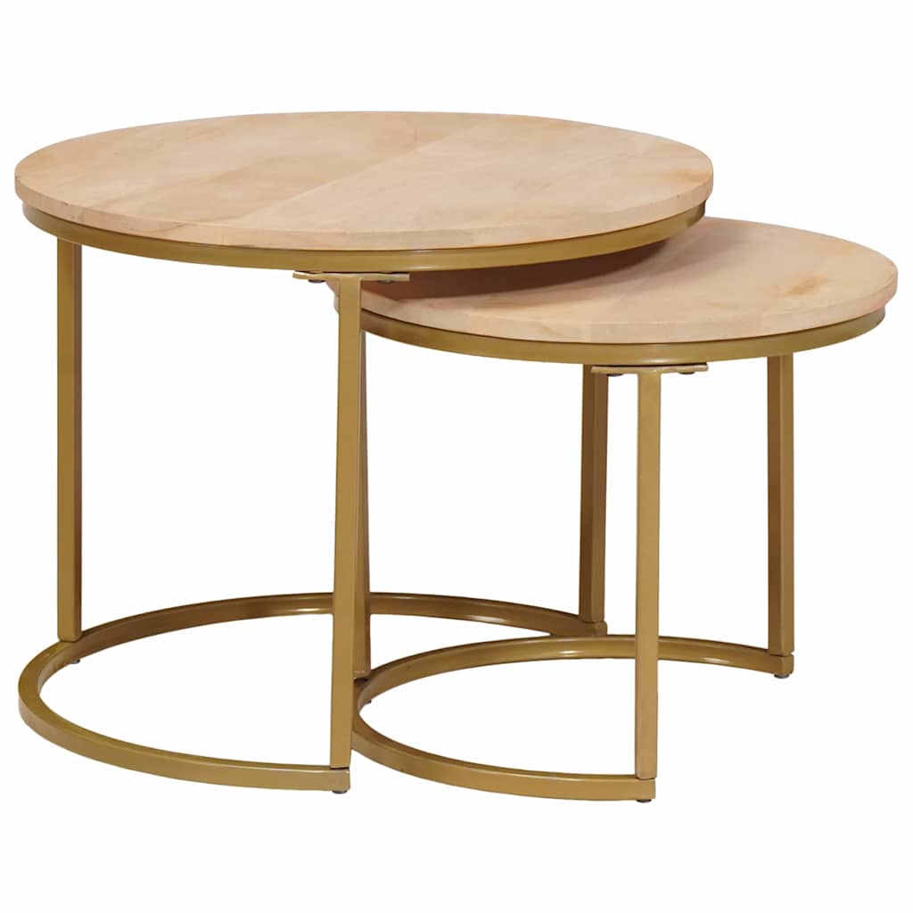 Tavoli da Caffè Nido 2 pcs Legno massello di mango e acciaio | homemem39