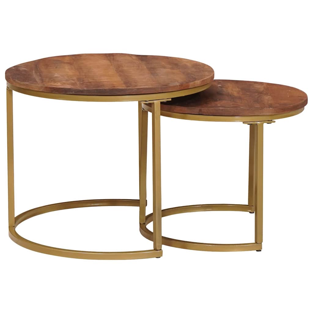 Tavoli da Caffè Nido 2 pcs Legno massello di mango e acciaio | homemem39