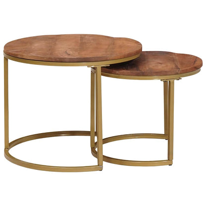 Tavoli da Caffè Nido 2 pcs Legno massello di mango e acciaio | homemem39