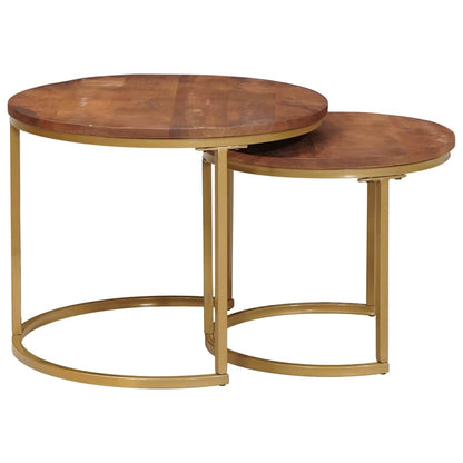 Tavoli da Caffè Nido 2 pcs Legno massello di mango e acciaio | homemem39