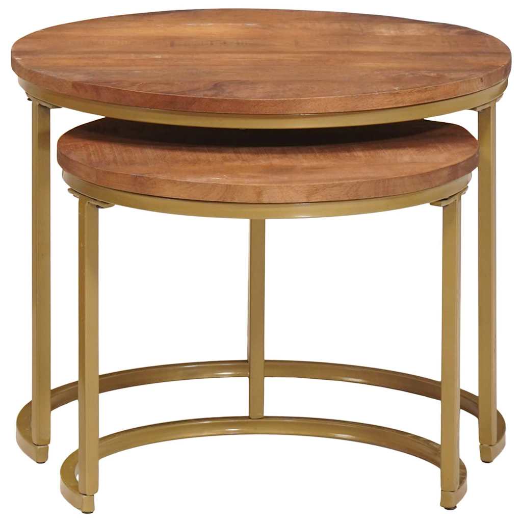 Tavoli da Caffè Nido 2 pcs Legno massello di mango e acciaio | homemem39