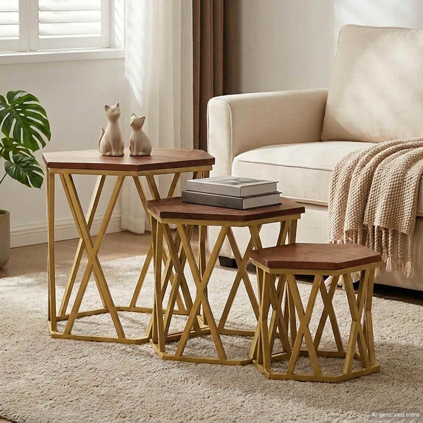 Tavolini da salotto Marrone 55 x 55 x 50 cm | homemem39