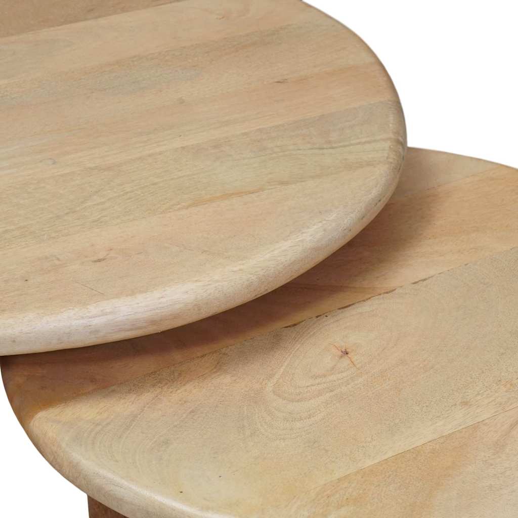 Tavoli da Caffè Nido 2 pcs Nero Legno di mango massello | homemem39