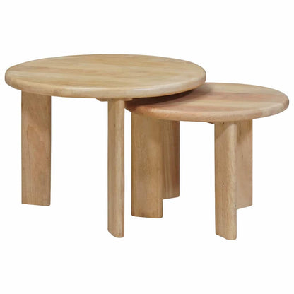 Tavoli da Caffè Nido 2 pcs Nero Legno di mango massello | homemem39