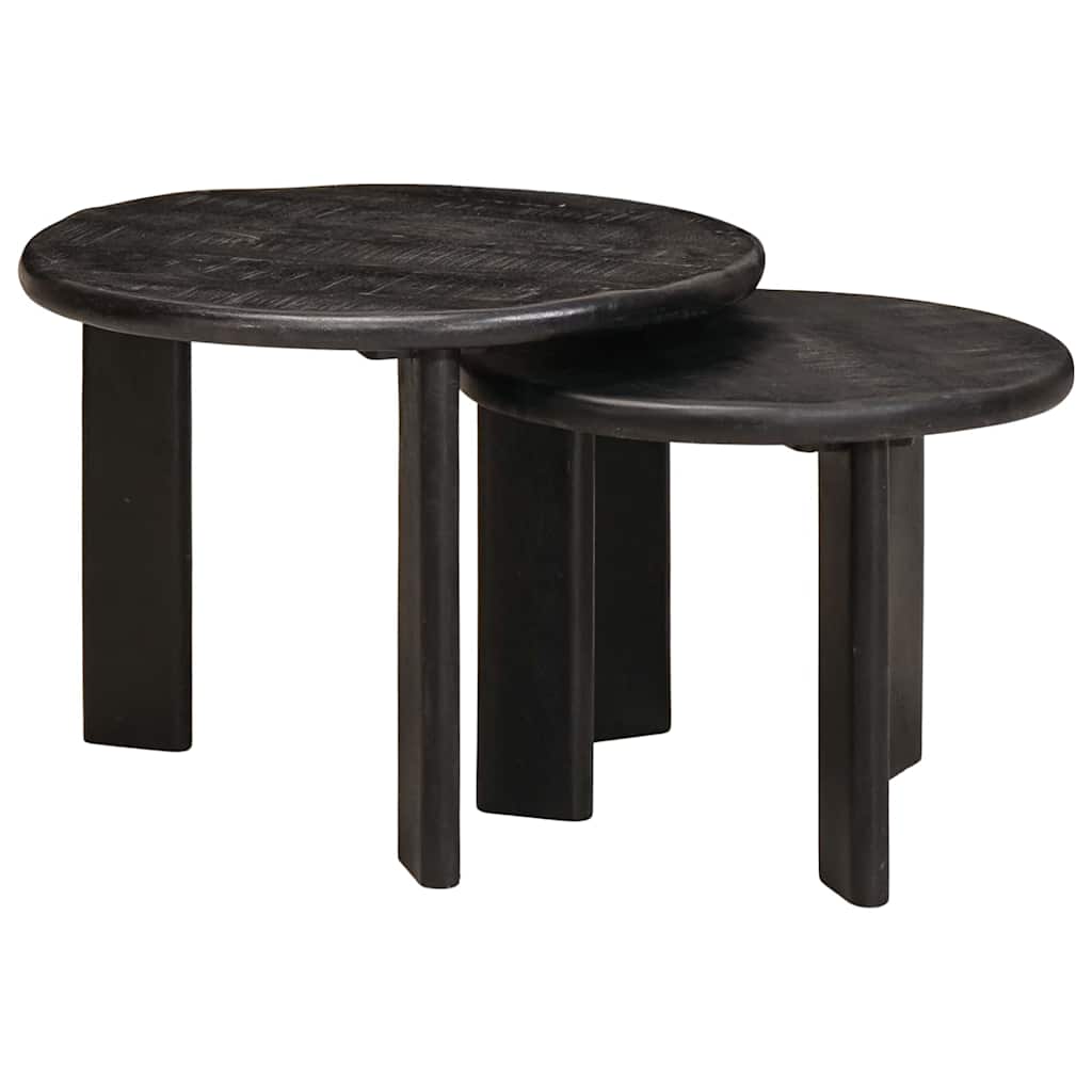 Tavoli da Caffè Nido 2 pcs Bianco Legno di mango massello | homemem39
