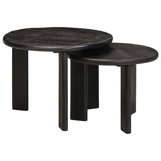 Tavoli da Caffè Nido 2 pcs Bianco Legno di mango massello | homemem39