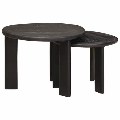 Tavoli da Caffè Nido 2 pcs Bianco Legno di mango massello | homemem39