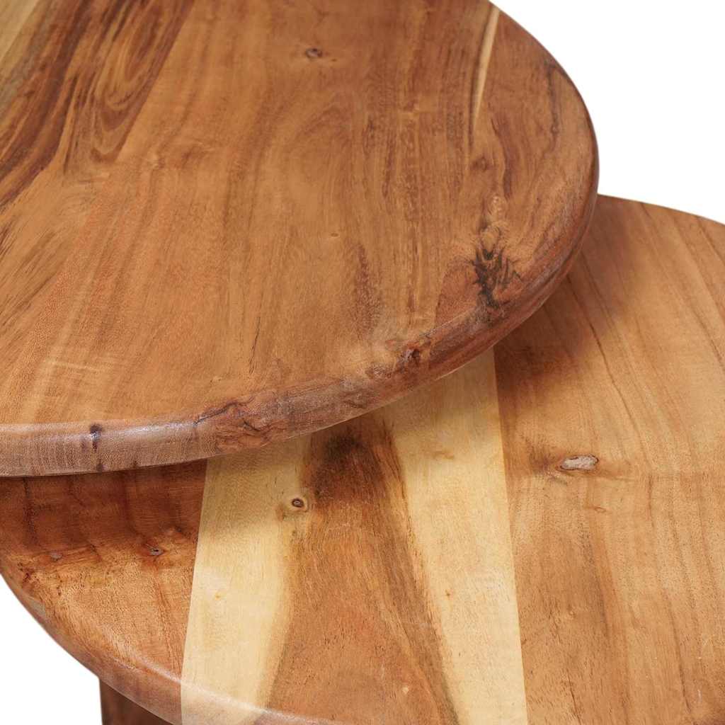 Tavoli da Caffè Nido 3 pcs Marrone Legno di Acacia Massello | homemem39