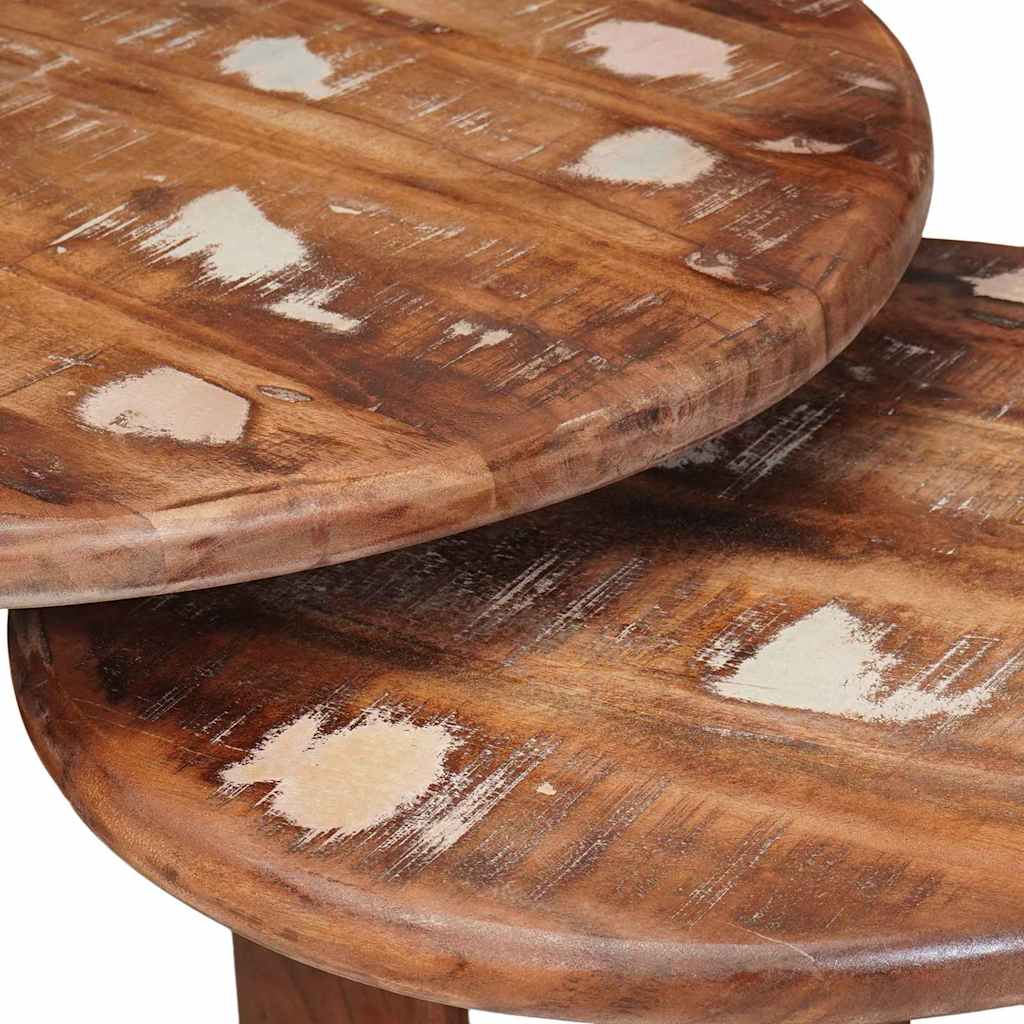 Tavoli da Caffè Nido 3 pcs Multicolore Legno massello riciclato | homemem39